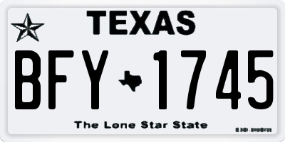 TX license plate BFY1745