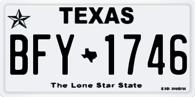 TX license plate BFY1746