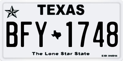 TX license plate BFY1748