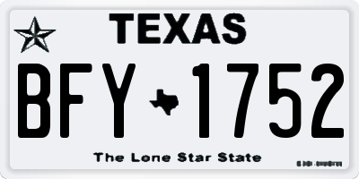 TX license plate BFY1752