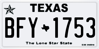 TX license plate BFY1753