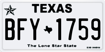 TX license plate BFY1759
