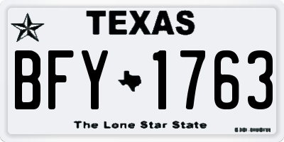 TX license plate BFY1763