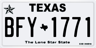 TX license plate BFY1771