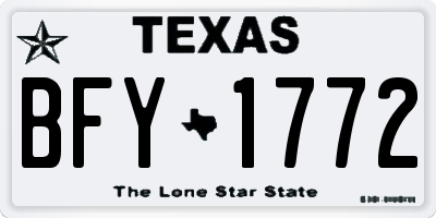 TX license plate BFY1772