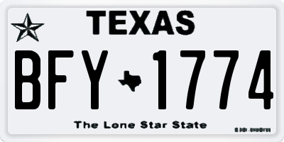 TX license plate BFY1774