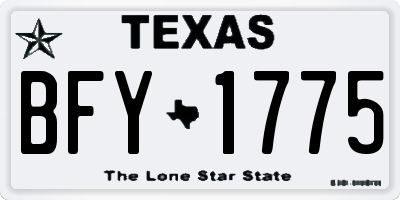 TX license plate BFY1775