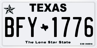 TX license plate BFY1776