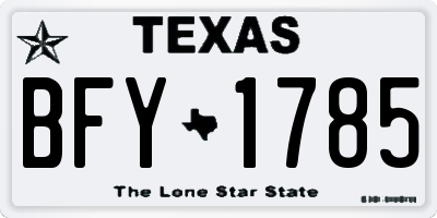 TX license plate BFY1785