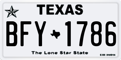 TX license plate BFY1786