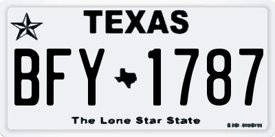 TX license plate BFY1787