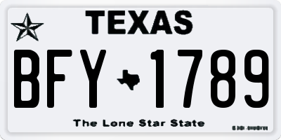 TX license plate BFY1789