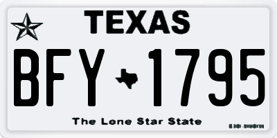TX license plate BFY1795