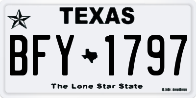 TX license plate BFY1797
