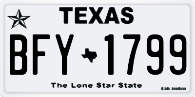 TX license plate BFY1799