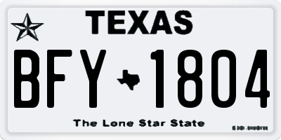 TX license plate BFY1804