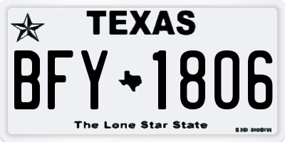 TX license plate BFY1806