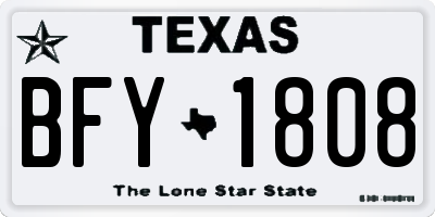 TX license plate BFY1808