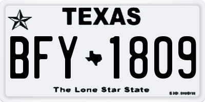 TX license plate BFY1809