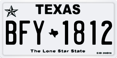 TX license plate BFY1812