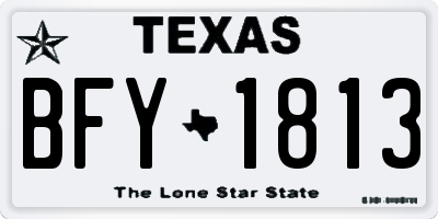 TX license plate BFY1813