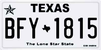 TX license plate BFY1815