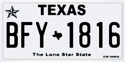 TX license plate BFY1816