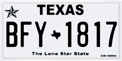 TX license plate BFY1817