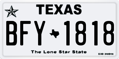 TX license plate BFY1818