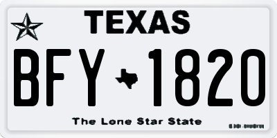 TX license plate BFY1820