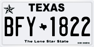TX license plate BFY1822
