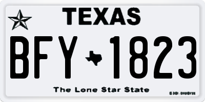 TX license plate BFY1823