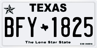 TX license plate BFY1825