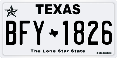 TX license plate BFY1826