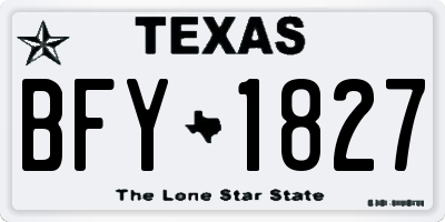 TX license plate BFY1827