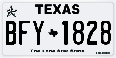 TX license plate BFY1828