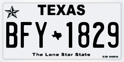 TX license plate BFY1829