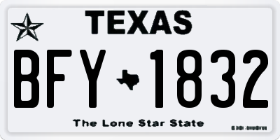TX license plate BFY1832