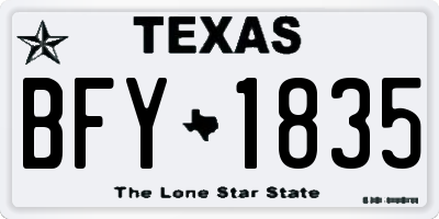 TX license plate BFY1835