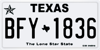 TX license plate BFY1836