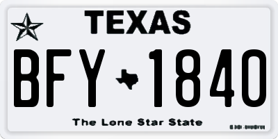 TX license plate BFY1840