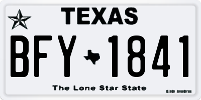 TX license plate BFY1841