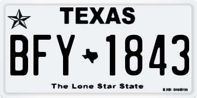 TX license plate BFY1843