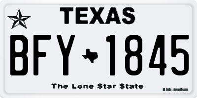 TX license plate BFY1845