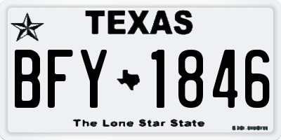 TX license plate BFY1846