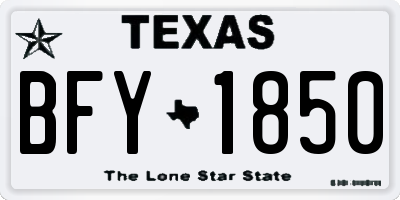 TX license plate BFY1850