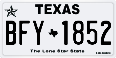 TX license plate BFY1852