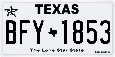TX license plate BFY1853