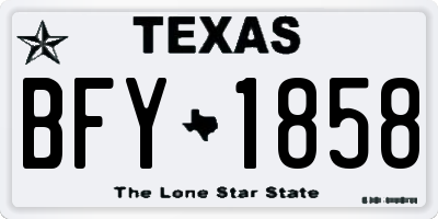 TX license plate BFY1858