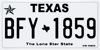 TX license plate BFY1859